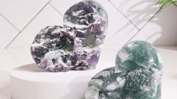 Rainbow Fluorite Raw Heart