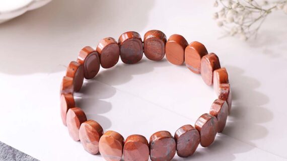 Red Jasper Oval Faceted Bracelet
