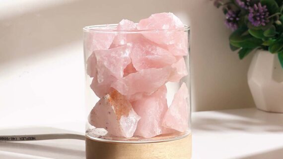 Rose Quartz Raw Crystal Lamp