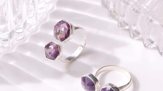 Ruby Corundum Double Stone Silver Ring