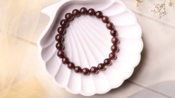 Star Garnet Round Beads Bracelet