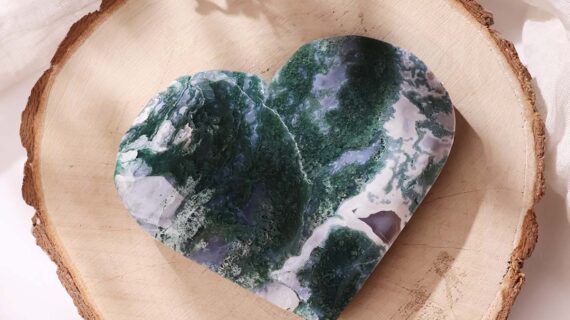 Moss Agate Big Heart