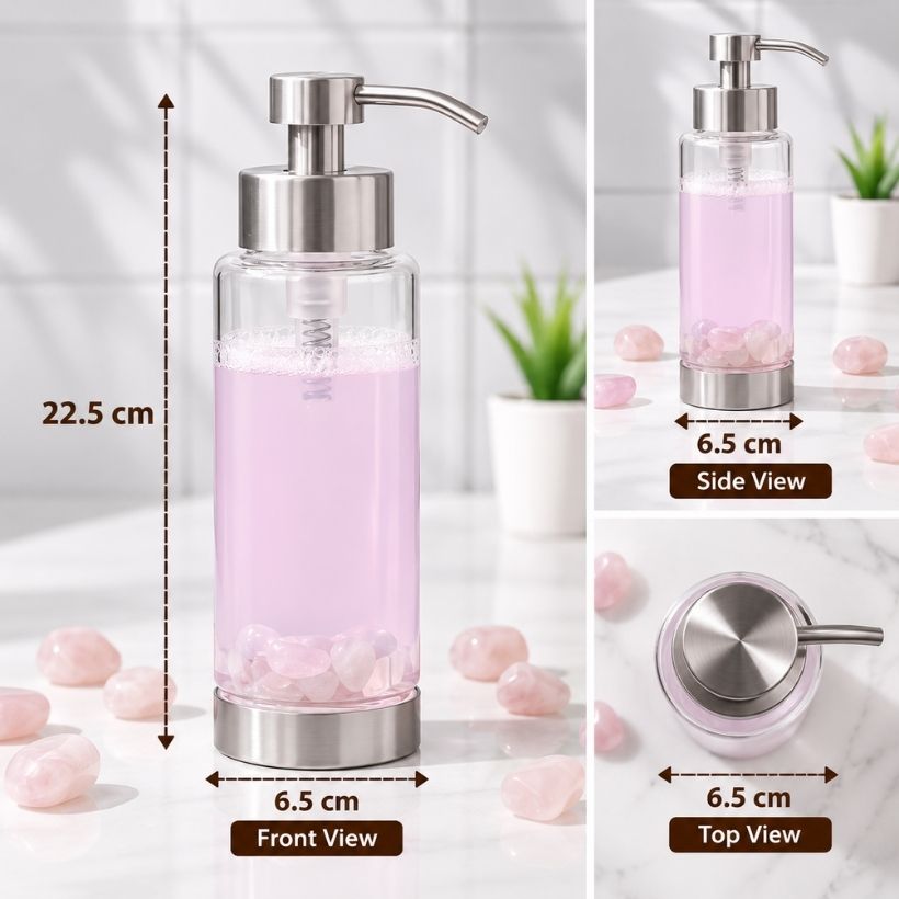 Rose Quartz Hand Wash Glass Bottle rose quartz hand wash glass bottle