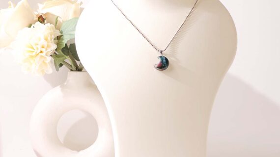 Blood Stone Half Moon Pendant