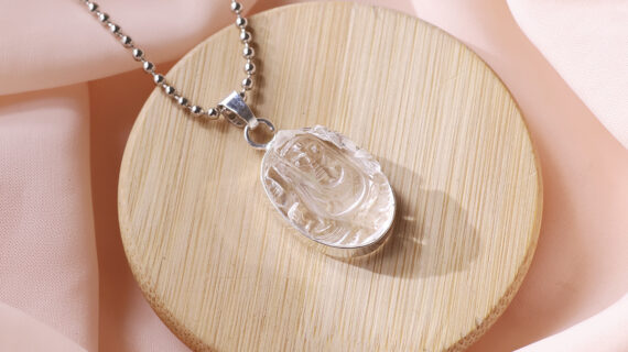 Clear Quartz Ganesha Pendant