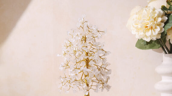 Clear Quartz Tree Gold Wire – 300 Beads