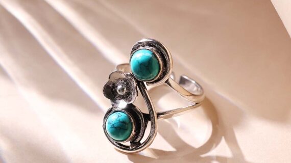 Firoza Double Stone Small Ring