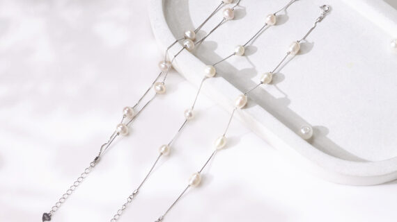 Fresh Water Pearl Chain Silver Bracelet