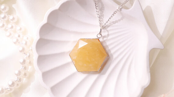 Golden Quartz Hexagon Pendant