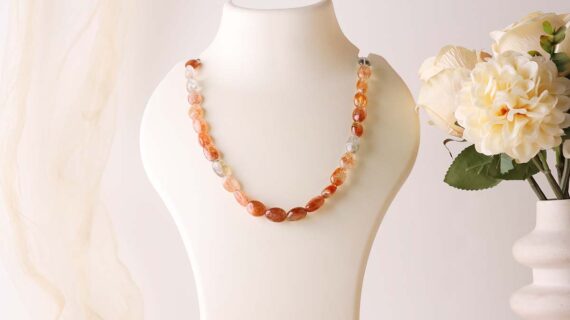 Golden Sunstone Tumble Beads Necklace