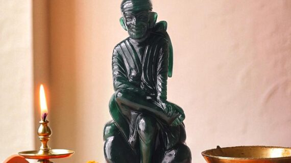 Green Jade Sai Baba Idol