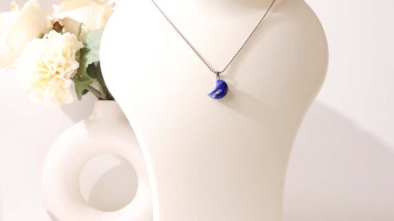 Lapis Half Moon Pendant