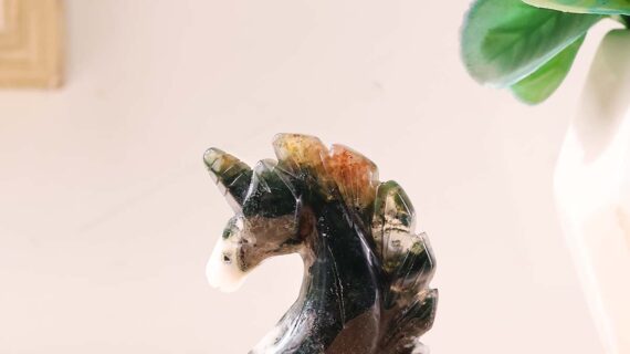 Moss Agate Small Unicorn