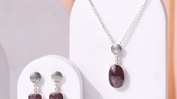 Multi Sapphire Silver Jewelry Set