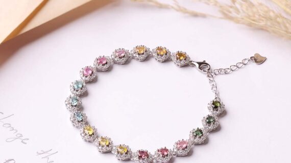 Multi Tourmaline Silver Bracelet