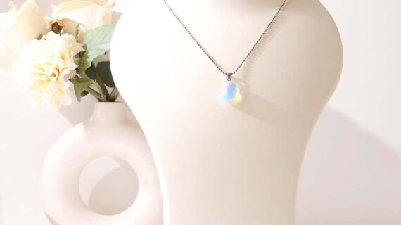 Opalite Half Moon Pendant