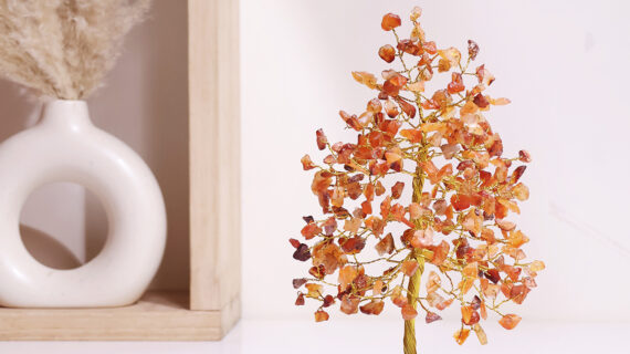 Red Carnelian Tree Gold Wire – 300 Beads