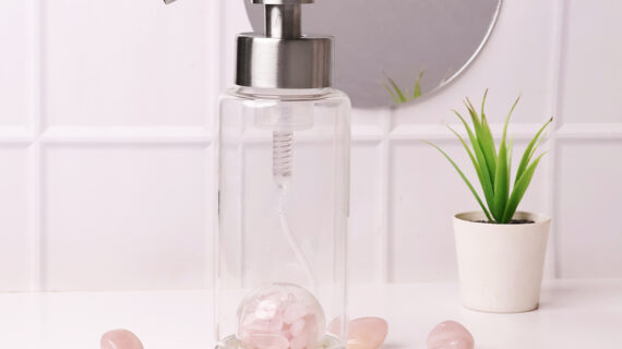 Rose Quartz Hand Wash Glass Bottle