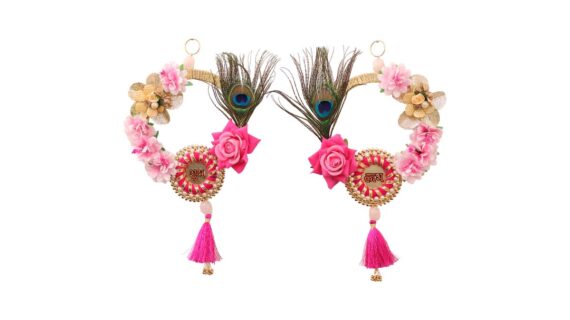 Rose Quartz Peacock Shubh Labh Hanging