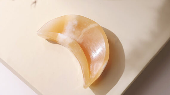 Yellow Calcite Moon Shape Bowl