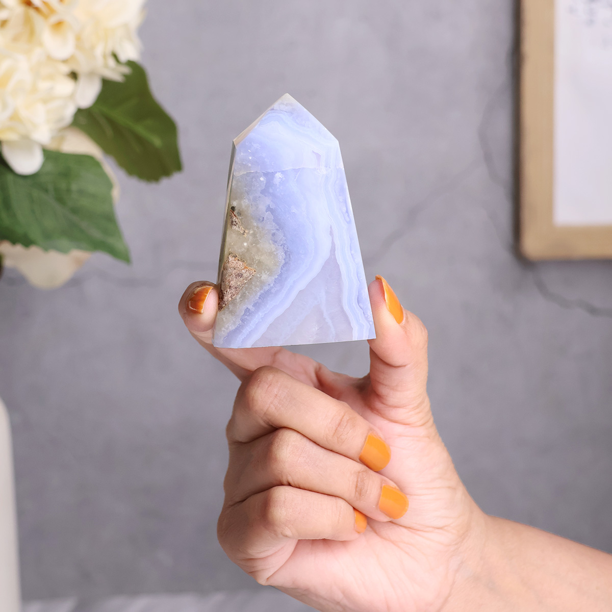 Blue Lace Druzy Agate towe (2) blue lace agate tower