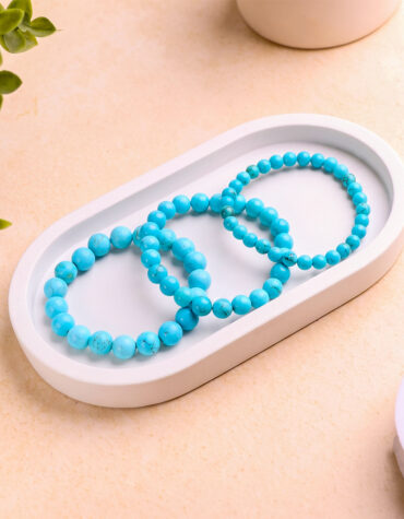 turquoise firoza round beads bracelet (powdered)