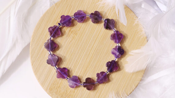 Amethyst Flower Beads Bracelet