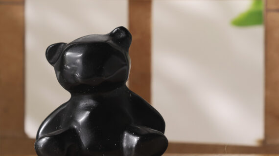 Black Obsidian Teddy Bear 1 Inch
