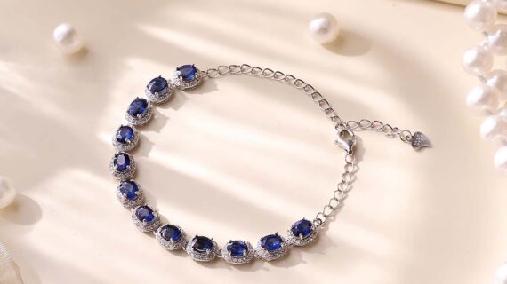 Blue Sapphire Silver Bracelet