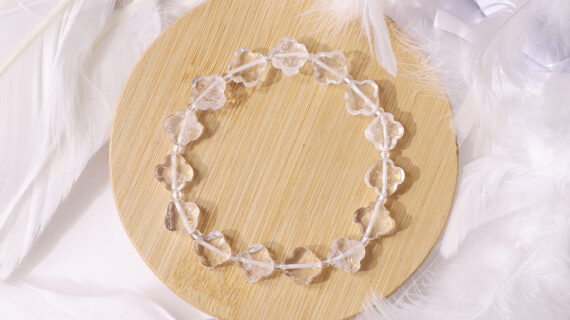 Clear Quartz Flower Beads Bracelet