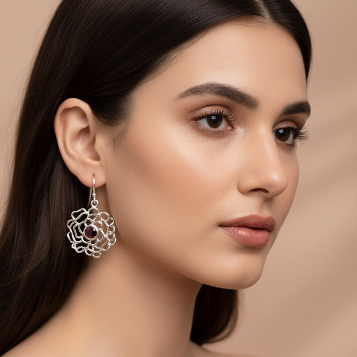 garnet-flower-design-silver-earring (7)