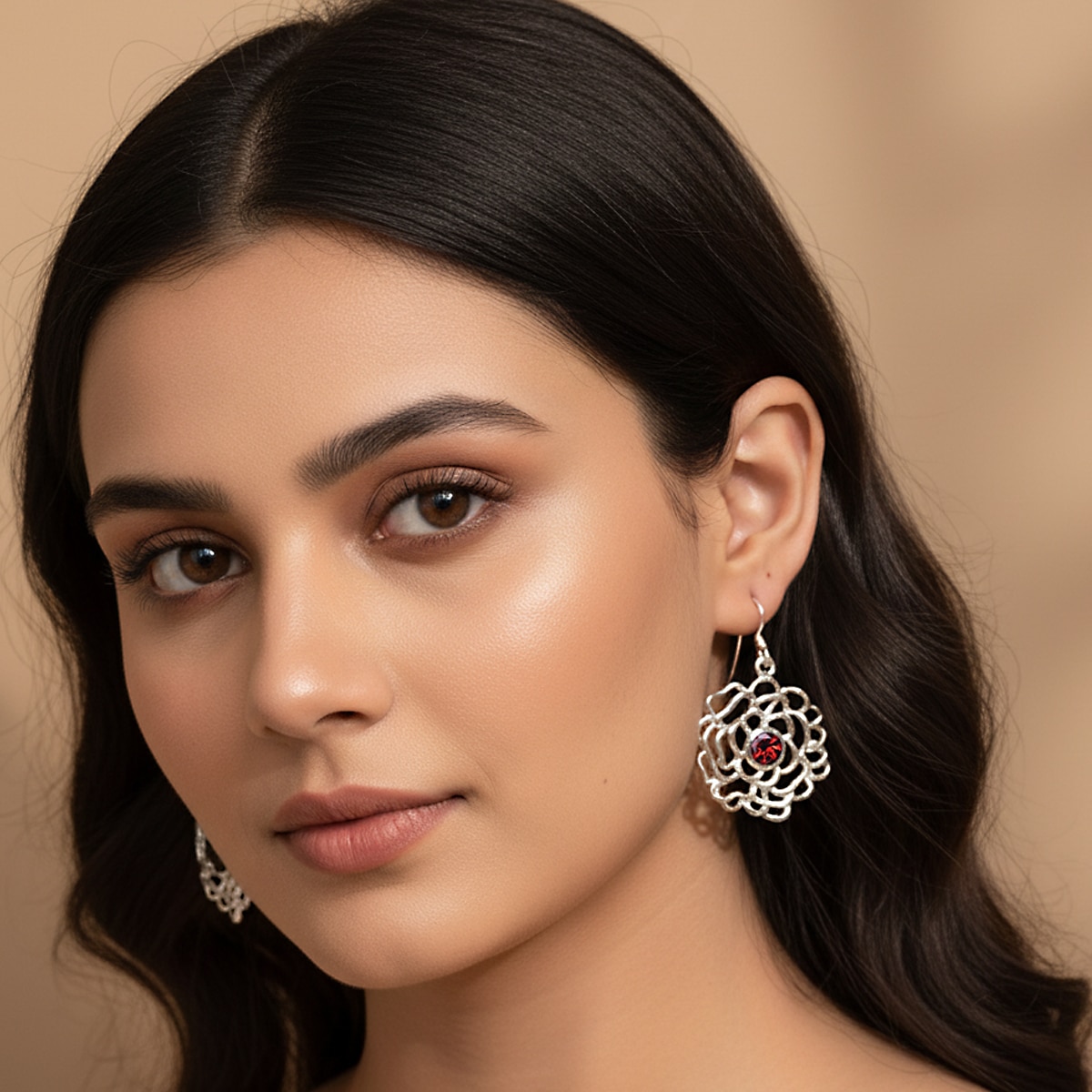 garnet-flower-design-silver-earring (8)