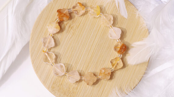 Golden Healer Quartz Flower Beads Bracelet