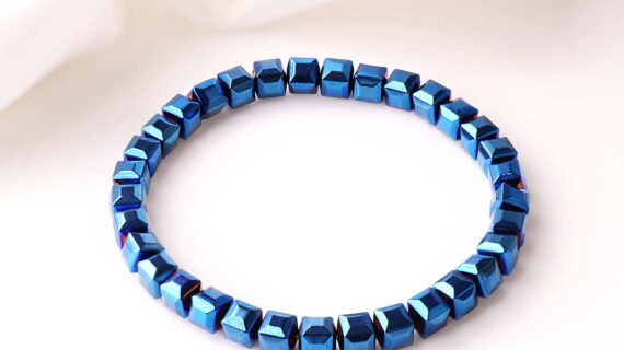 Hematite Blue Box Beads Bracelet