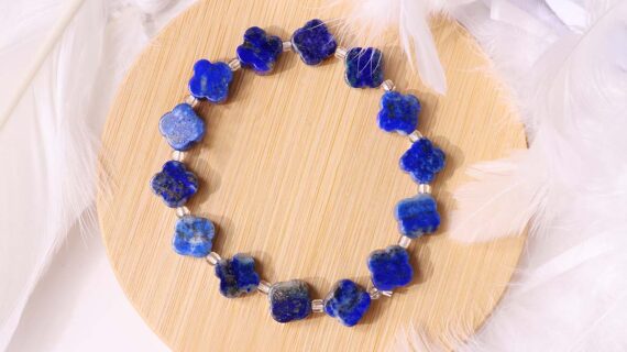 Lapis Flower Beads Bracelet