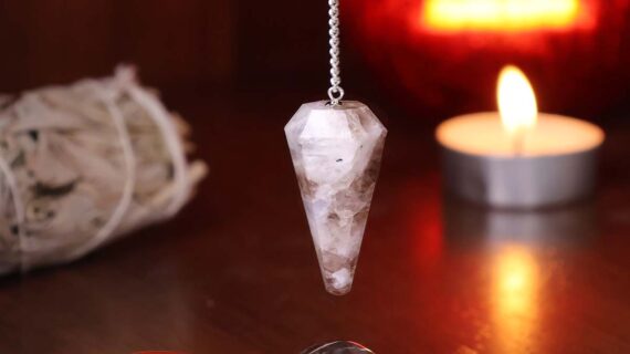Rainbow Moonstone Point Pendulum