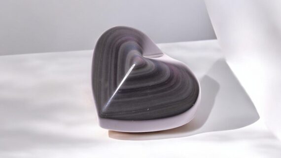 Rainbow Obsidian 3D Heart