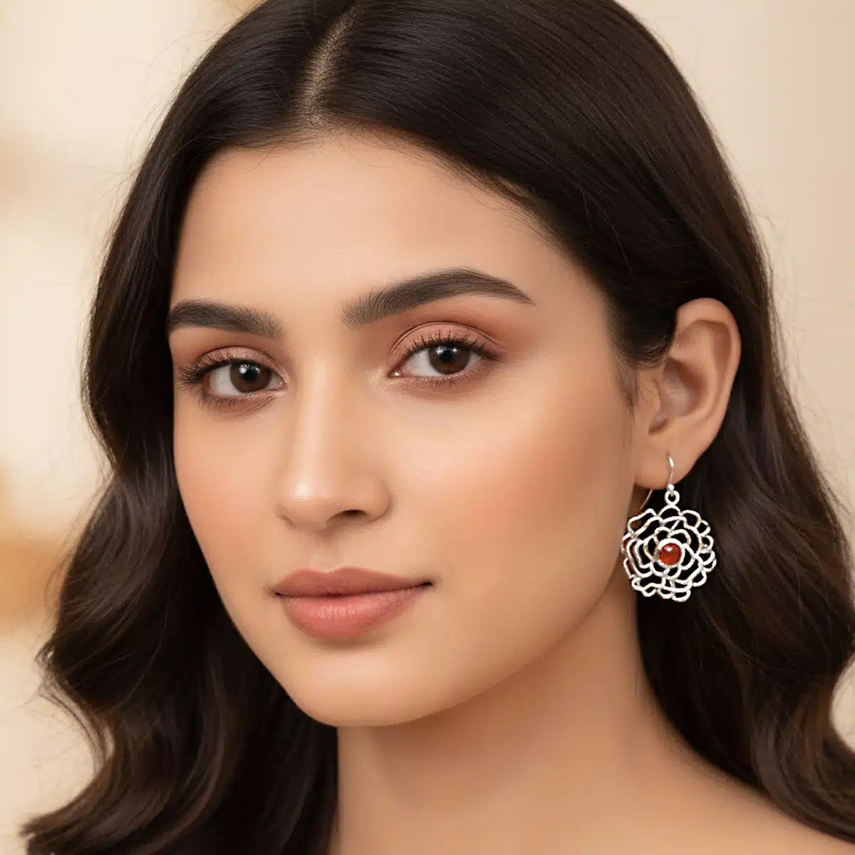 red-carnelian-flower-design-silver-earring (8)