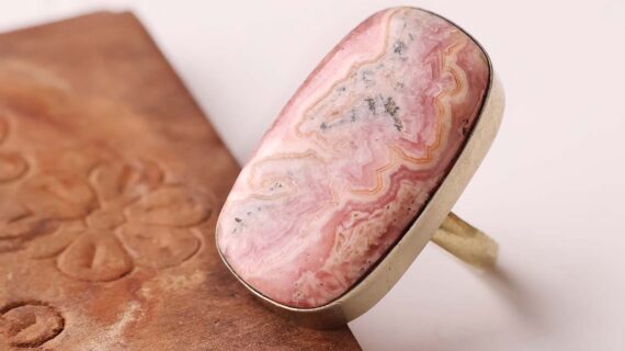 Rhodochrosite Cabochon Ring