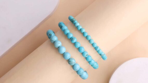 Turquoise Firoza Round Beads Bracelet
