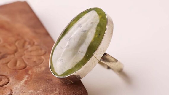 Vesuvianite Cabochon Ring