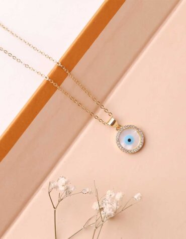 evil eye golden round shape pendant