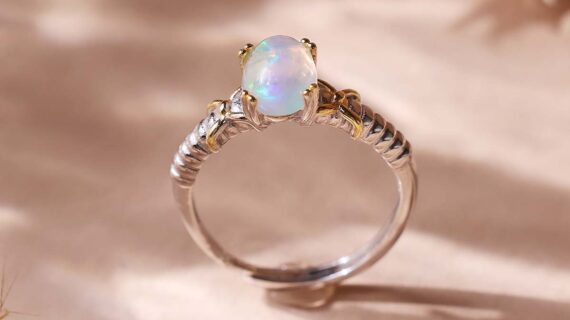 Ethipion opal silver ring B