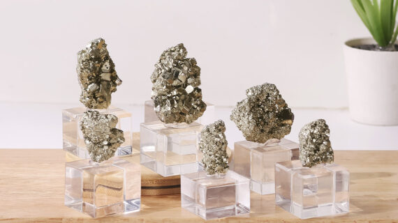 Pyrite cluster with acryalic stand