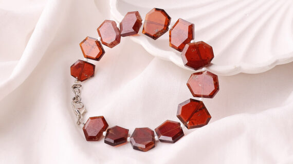 Hessonite Hexagon Bracelet