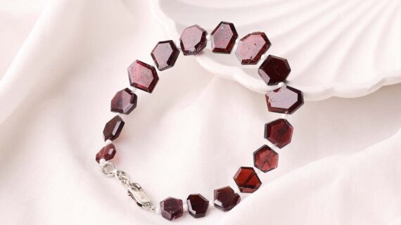 Garnet Hexagon Bracelet