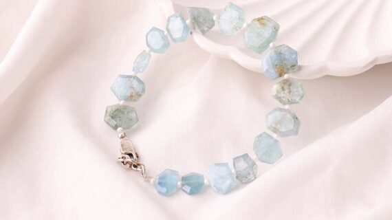 Aquamarine Hexagon Bracelet