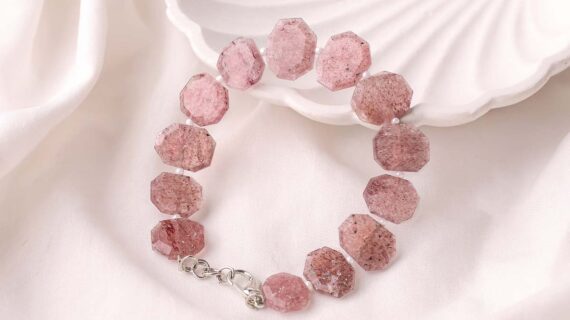 Strawberry Quartz Hexagon Bracelet