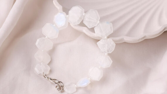 Blue Lace Agate Hexagon Bracelet