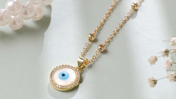 Evil Eye Golden Round Shape Pendant